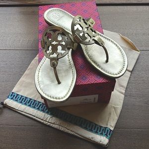 Tory Burch Miller metallic Gold size 10